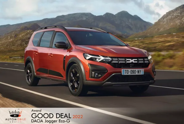 Dacia Jogger remporte le prix "Good Deal 2022"